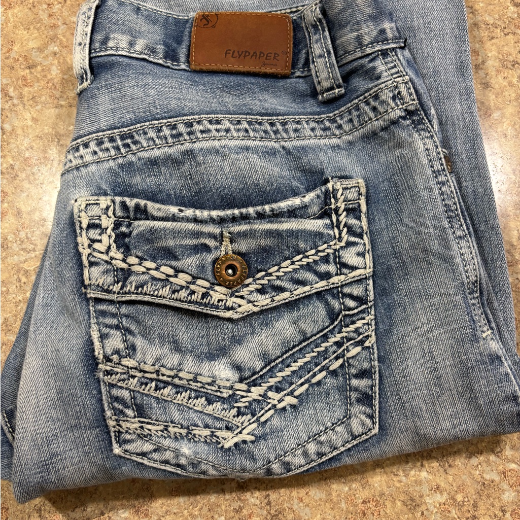 Flypaper Womens Denim Jeans With Stitch Detail